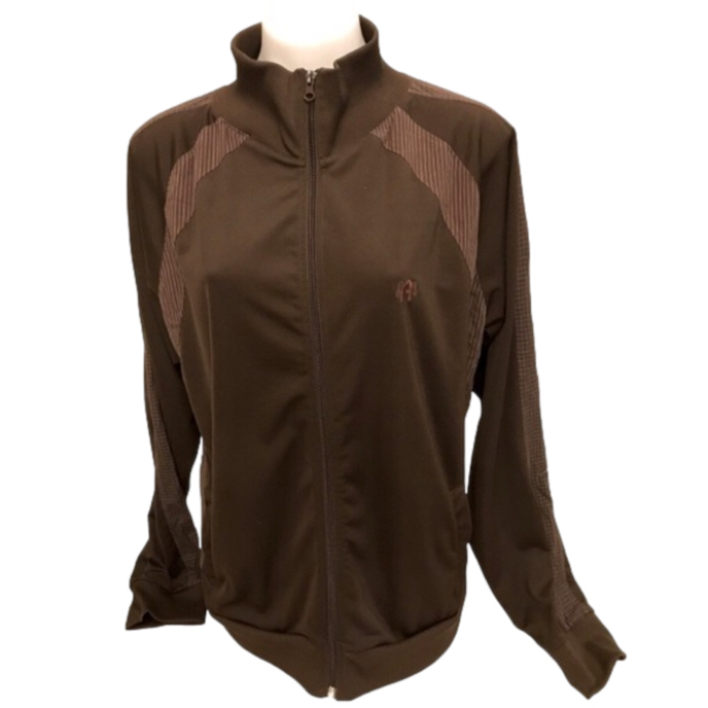 Men’s Ambiguous Brown Track Long Sleeve Jacket size XL